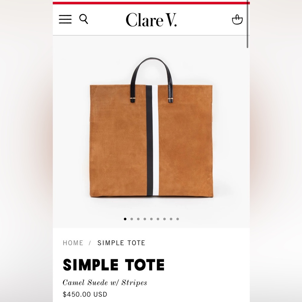 Clare V NWOT Simple Tote, Suede